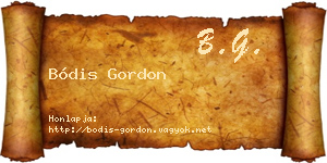 Bódis Gordon névjegykártya